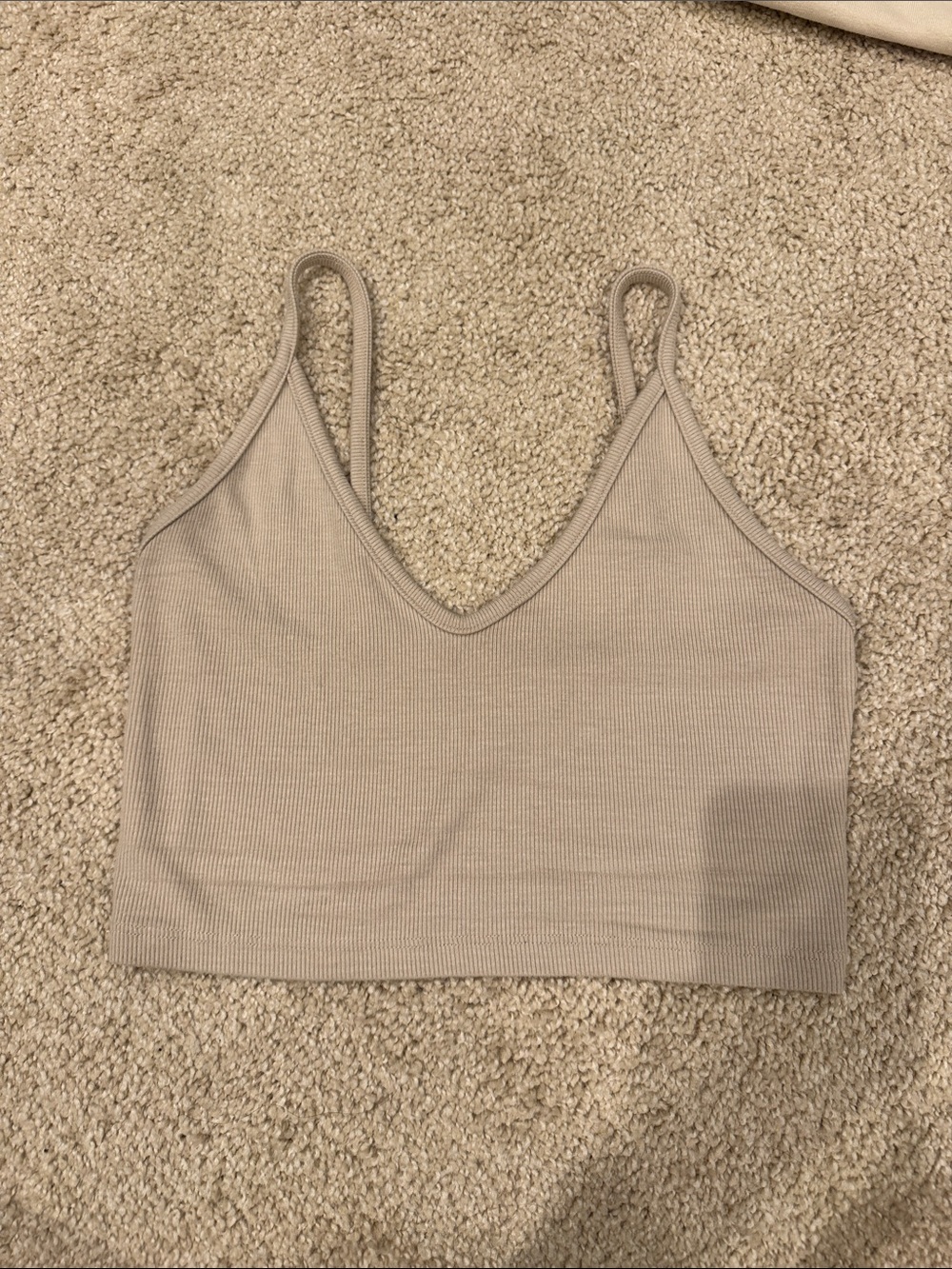 Joah Brown crop ribbed tank size s/m taupe beige color